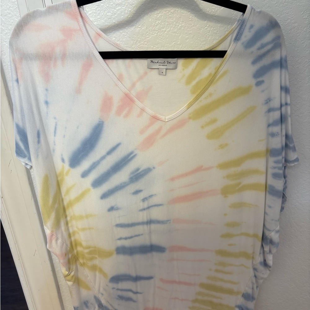 Michael Stars Pastel Tie-Dye V-Neck